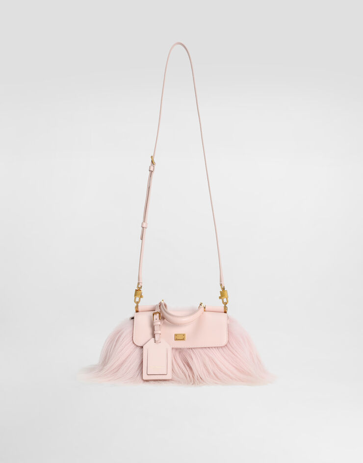 Dolce & Gabbana Mini My Sicily handbag in long-hair goat fur and plongé calfskin Multicolor BB7864B0683