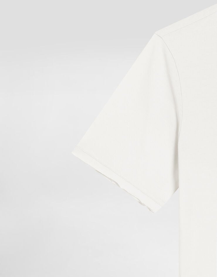 Dolce & Gabbana Cotton t-shirt with print and embroidery Dolce & Gabbana Cotton t-shirt with print and embroidery Grey G8TI9ZG7PPB