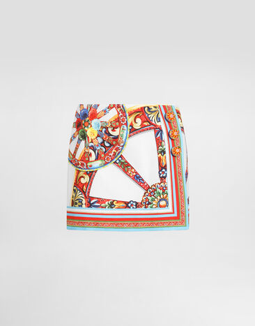 Dolce & Gabbana Carretto-print fabric miniskirt Multicolor F4DDTTGDDTD