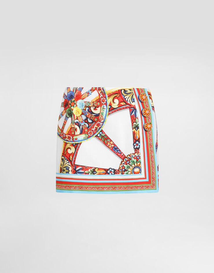 Dolce & Gabbana Carretto-print fabric miniskirt Multicolor F4DDTTGDDTD