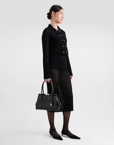 Dolce & Gabbana Medium Marlene Everyday bag in palmellato calfskin Black BB7734A3G19
