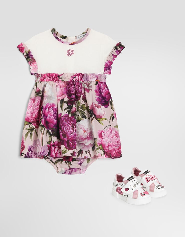 Dolce & Gabbana Peony-print mix material dress Dolce & Gabbana Peony-print mix material dress Multicolor L2JDBQG7QZY
