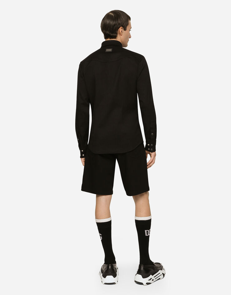 Dolce & Gabbana Black wash stretch denim shorts Multicolor GWNXADG8GW6