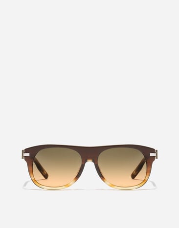 Dolce & Gabbana Gafas de sol con placa metálica Gradient striped brown VG4546VP618