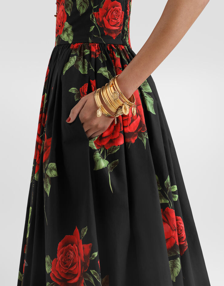 Dolce & Gabbana Rose-print poplin dress Multicolor F619MTHS5VL