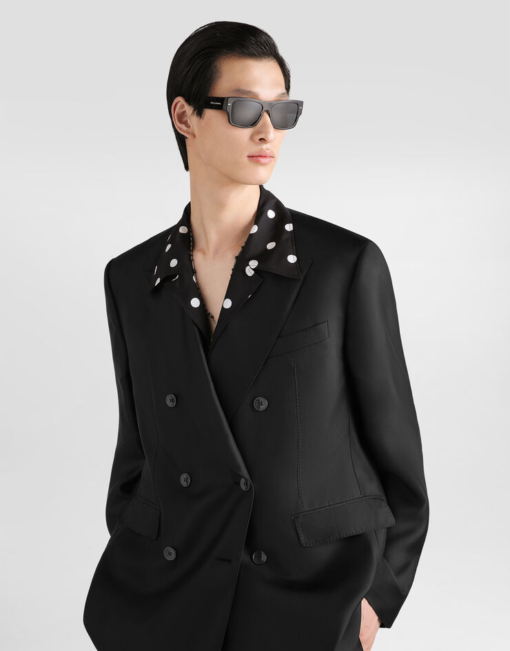 Dolce & Gabbana Sicilia light double-breasted silk twill jacket Dolce & Gabbana Sicilia light double-breasted silk twill jacket Black G2VD4TFU1XB