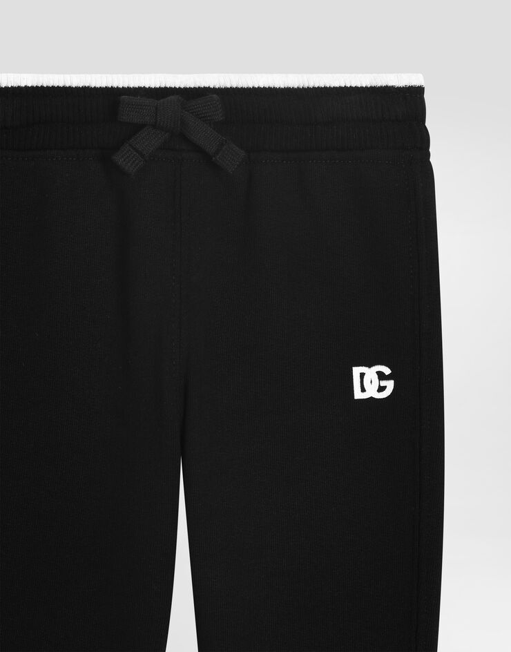 Dolce & Gabbana Cotton fleece jogging pants with DG logo Black L1JPKKG7O6N