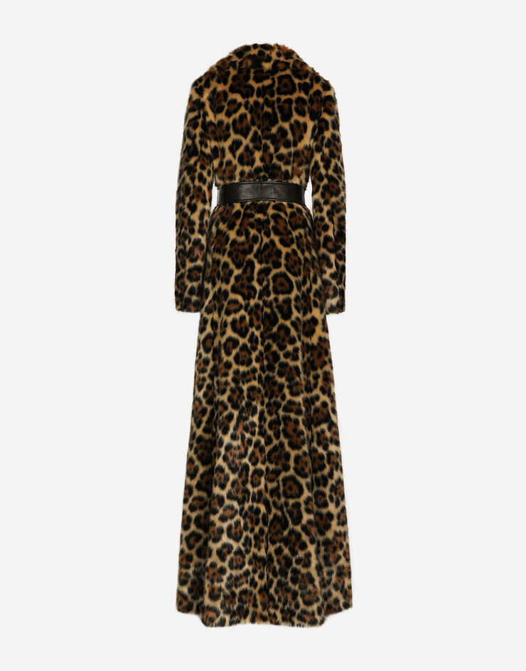 Dolce & Gabbana Long leopard-print faux fur coat Отпечатки F0E1KFFJSCU