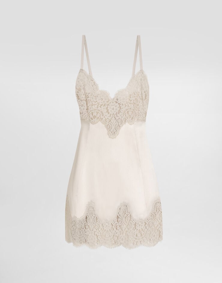 Dolce & Gabbana Stretch satin slip dress Pale Pink F60FGTFURAG