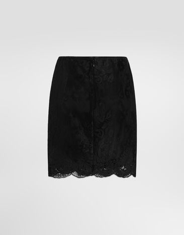 Dolce & Gabbana Chantilly lace mini skirt Black F4DLRTFLMP8
