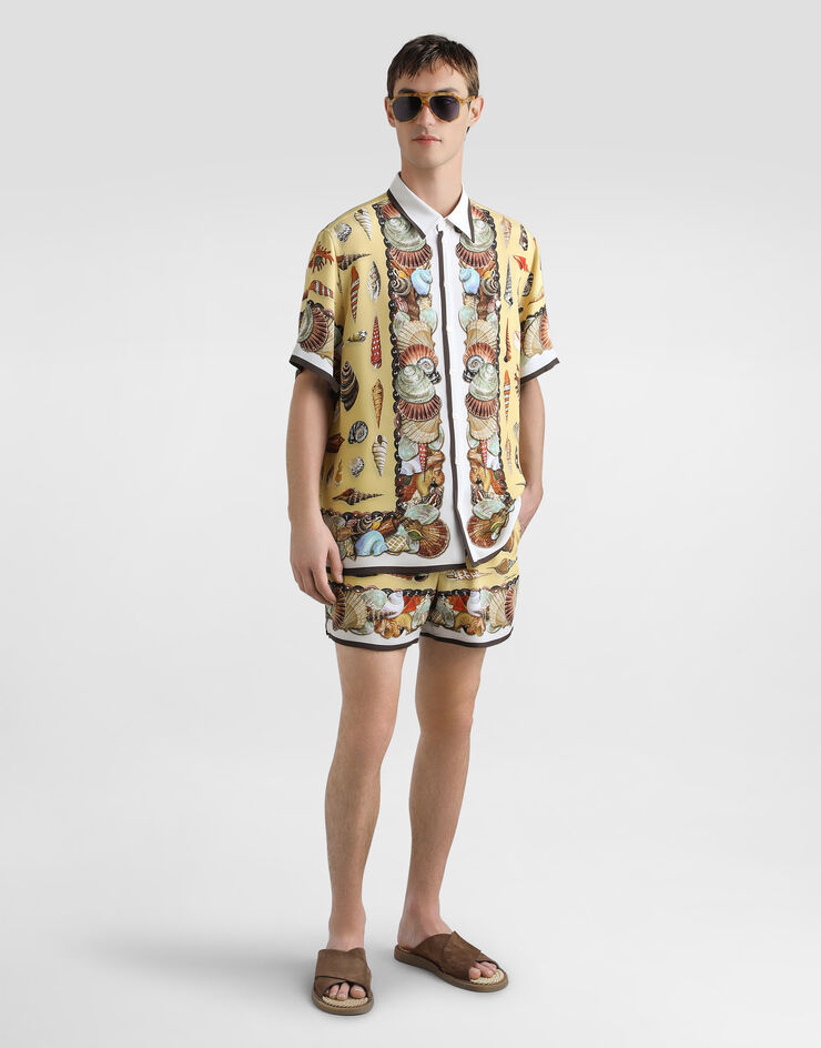 Dolce & Gabbana shell-print marocain crêpe bermuda shorts Multicolor GP12OTHI1ZD