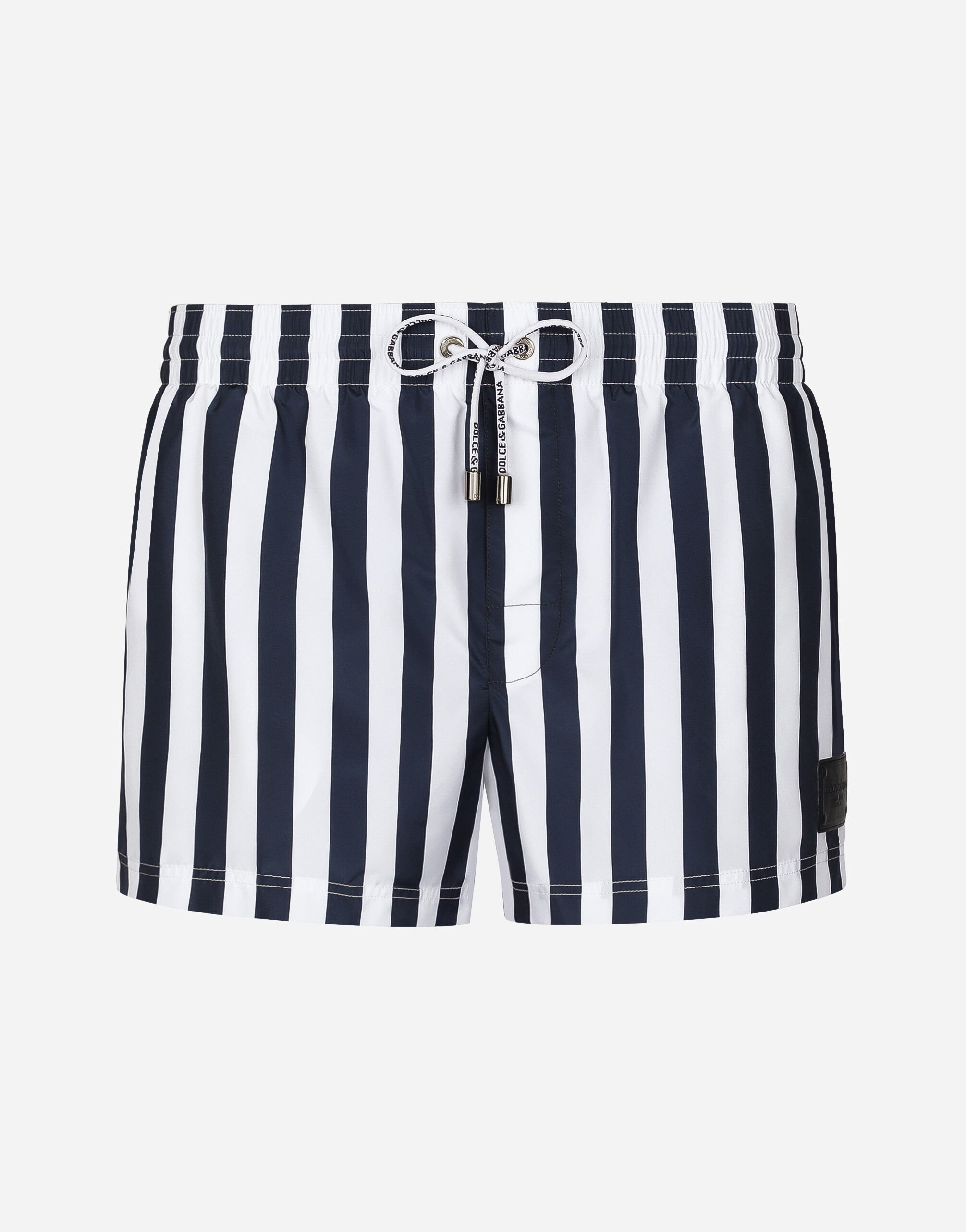 Swim shorts with vertical stripe print in Multicolor for Men Dolce Gabbana US