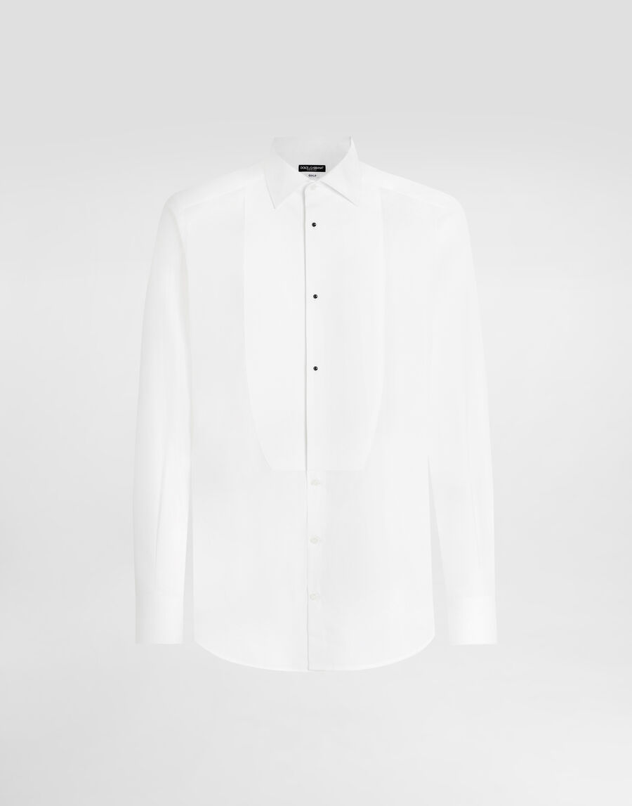 Gold fit tuxedo shirt in cotton poplin