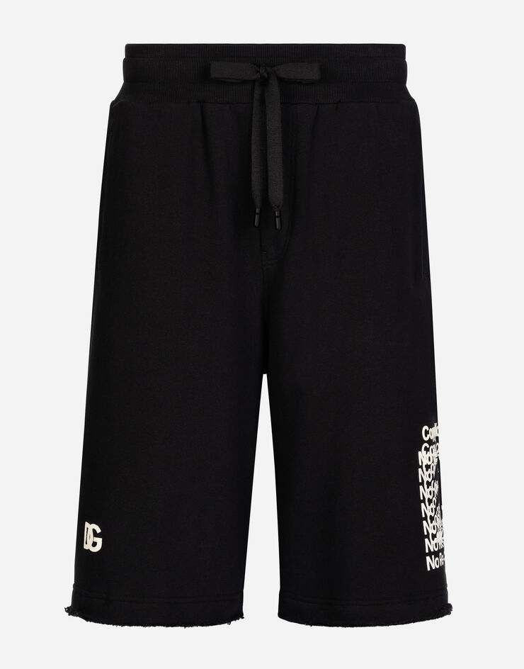 Dolce & Gabbana Banana-tree-print jogging shorts Black GVUZATG7K1S