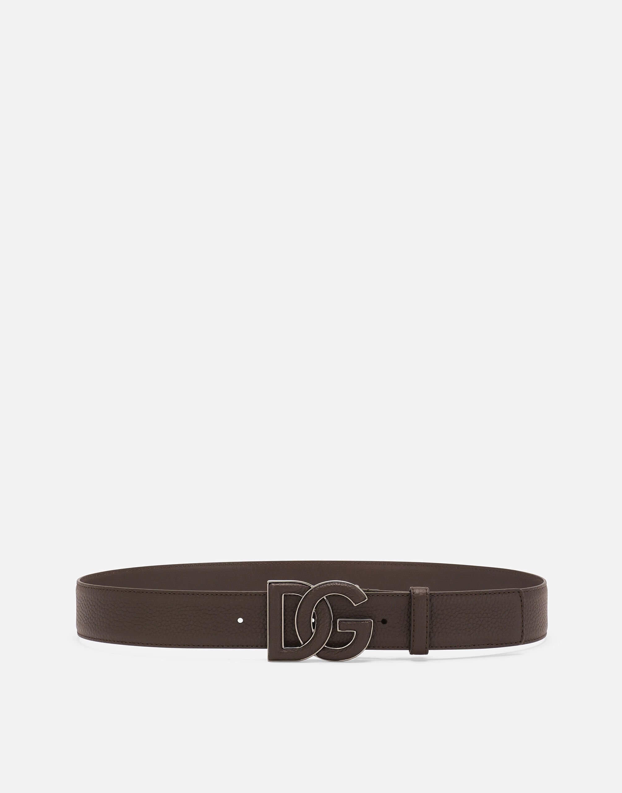 Dolce & Gabbana Deerskin-print calfskin belt with logo print Silver BC4804AO730