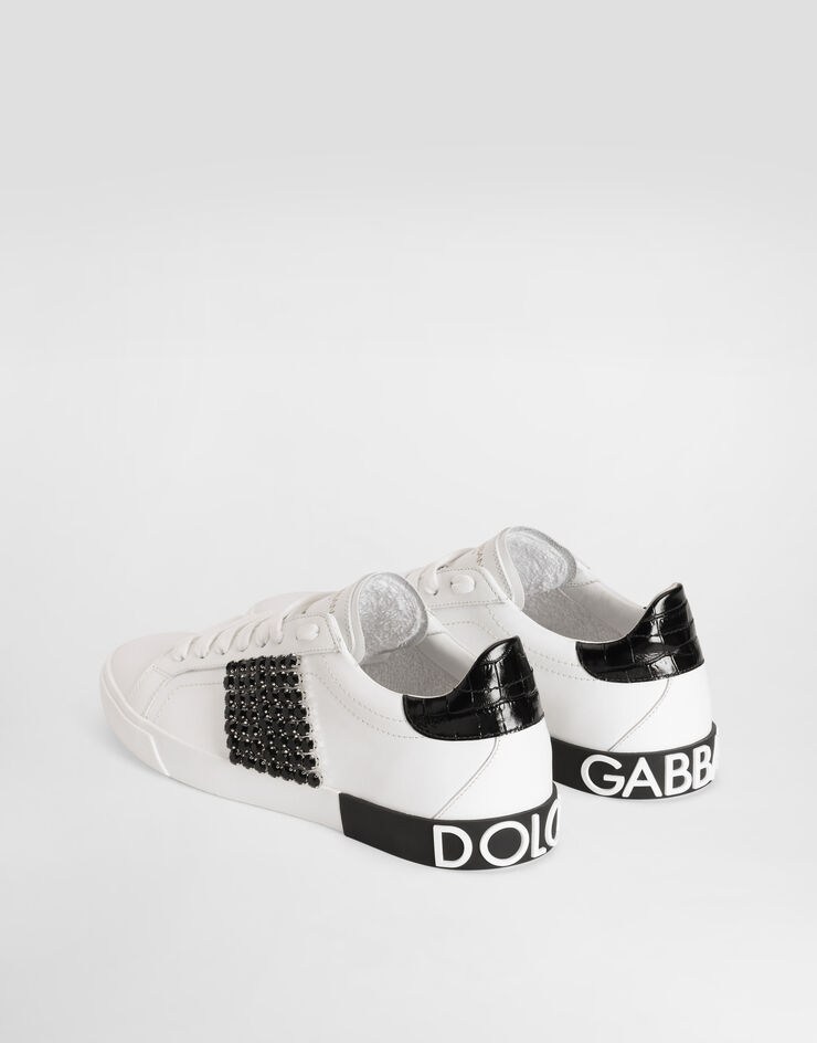 Dolce & Gabbana Zapatilla Portofino Vintage en piel de becerro Blanco CK2311A6N63
