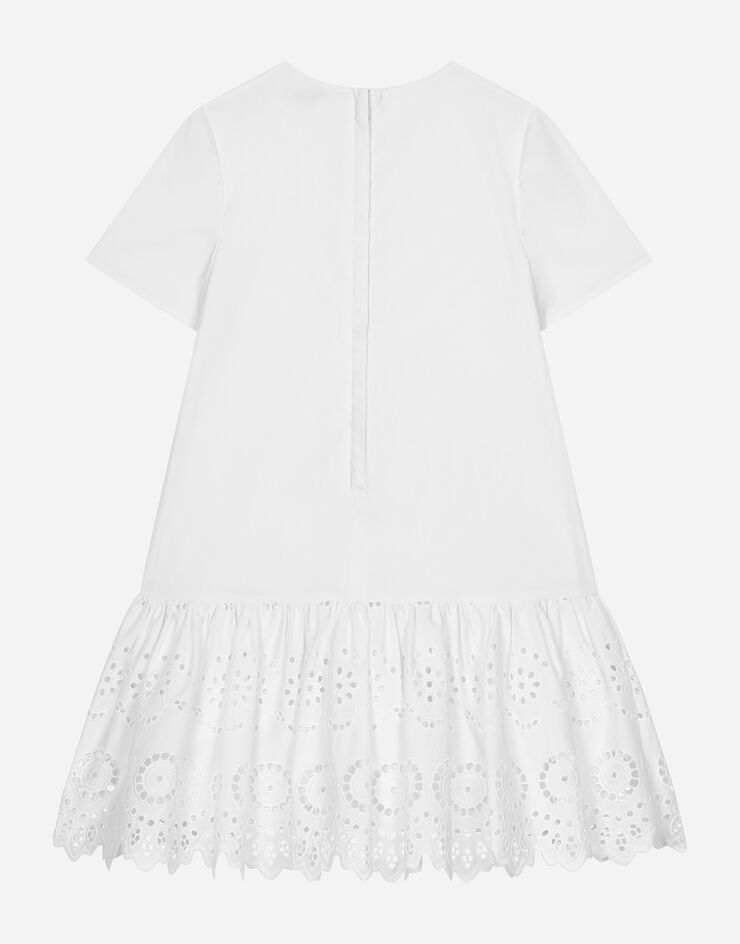Dolce & Gabbana Abito in popeline con logo DG Bianco L53DY3G7NXY