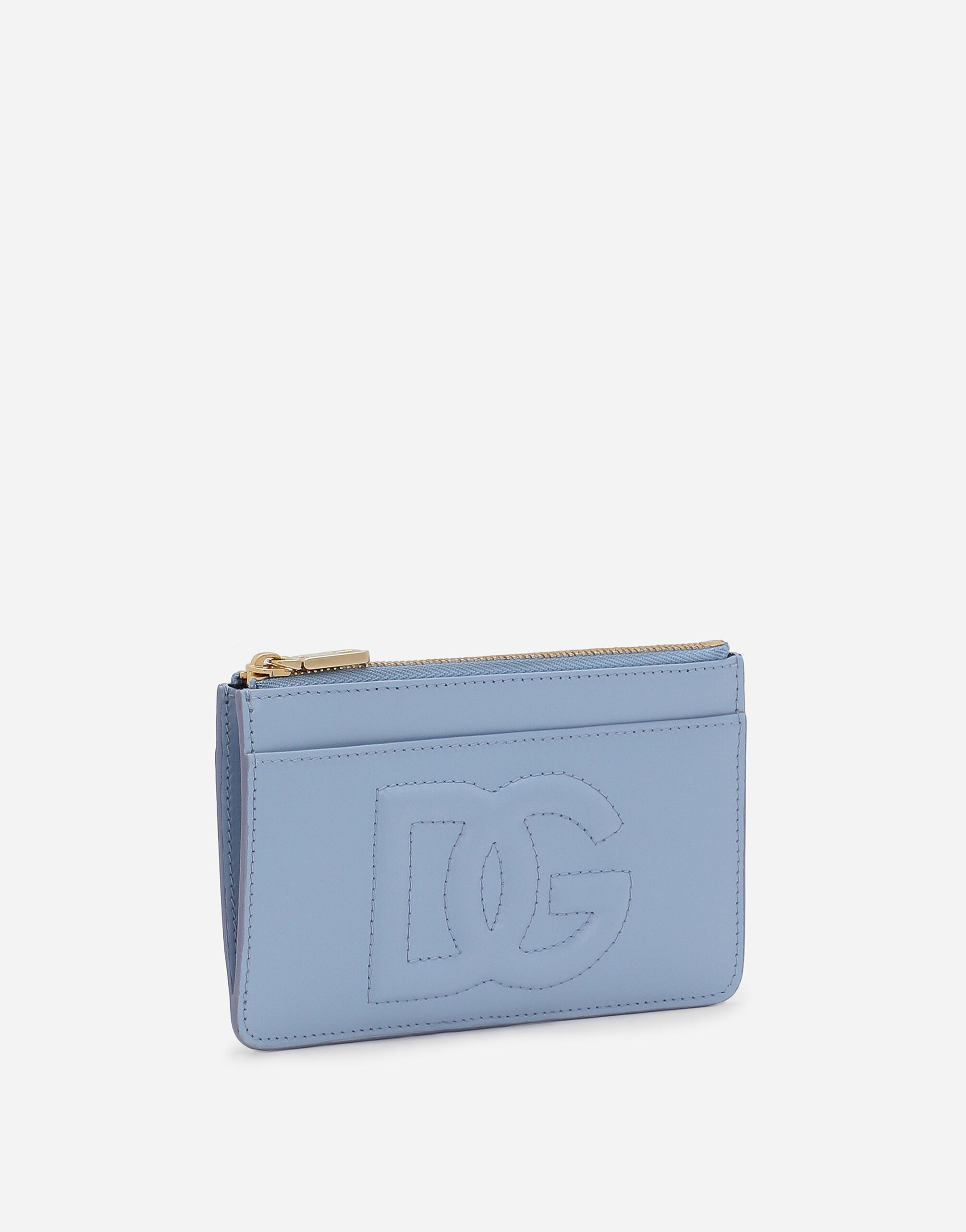 Medium DG Logo card holder in Light Blue for Women