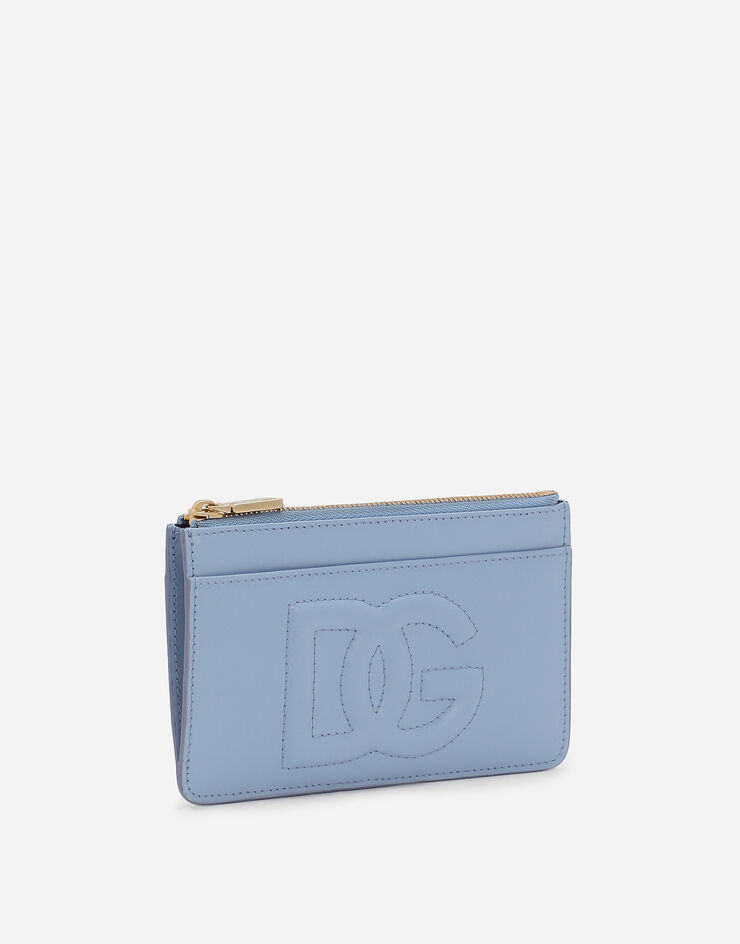 Dolce & Gabbana حافظة بطاقات DG Logo متوسطة أزرق فاتح BI1261AG081