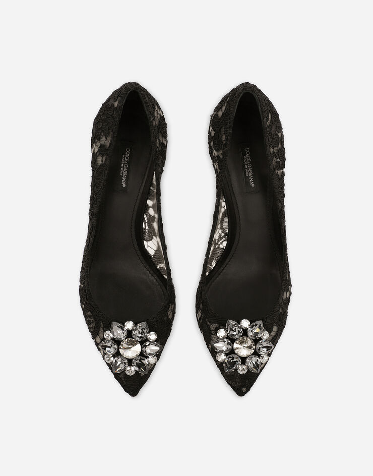 Dolce & Gabbana Lace rainbow pumps with brooch detailing Black CD0066AL198