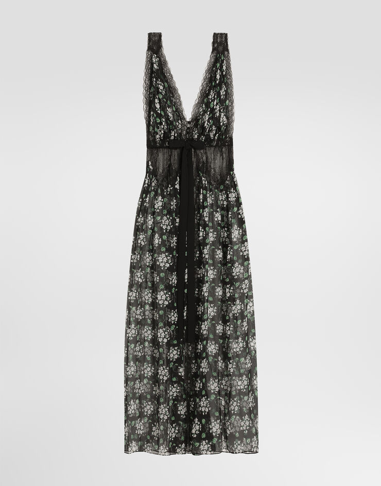 Dolce & Gabbana Geranium bouquets-print chiffon dressing gown Dolce & Gabbana Geranium bouquets-print chiffon dressing gown Multicolor F623HTIS12P