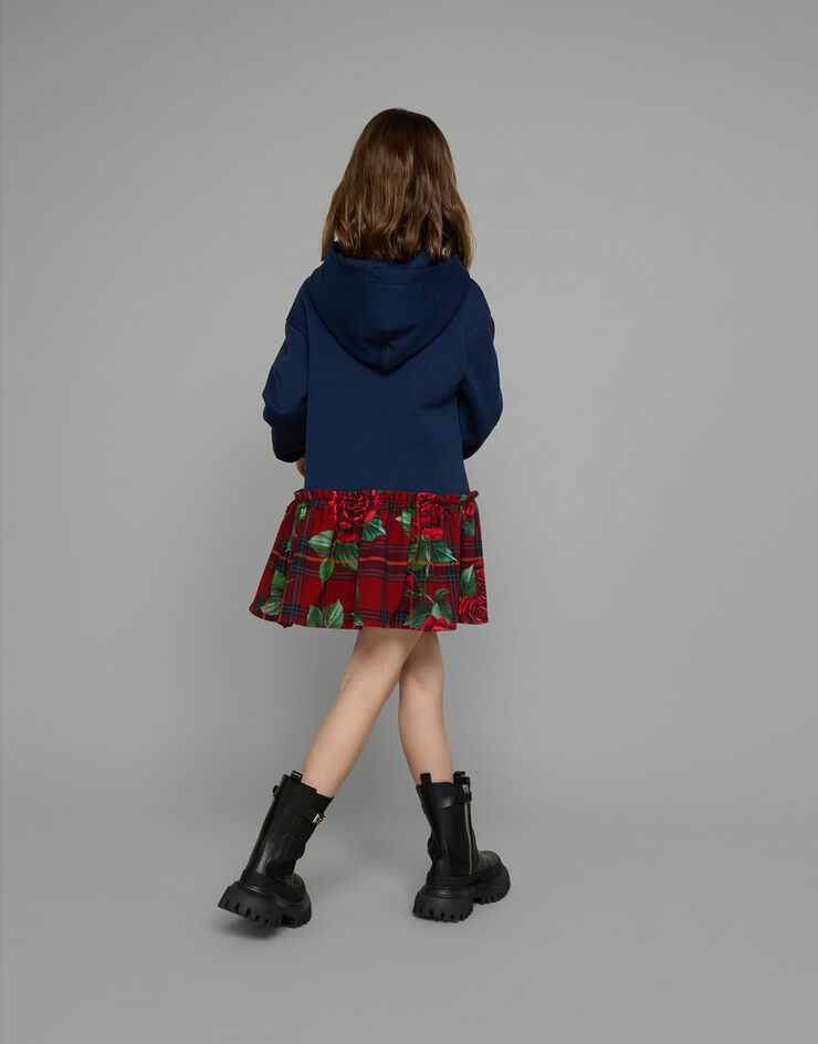 DolceGabbanaSpa Long-sleeved dress with hood and gathered skirt Multicolor L5JD6VG7JR6