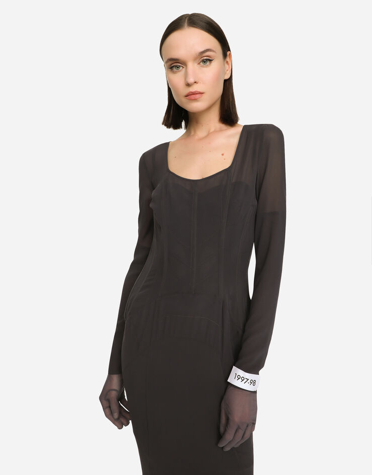 Dolce & Gabbana KIM DOLCE&GABBANA Long georgette dress Multicolor F6BFBTFUAA1