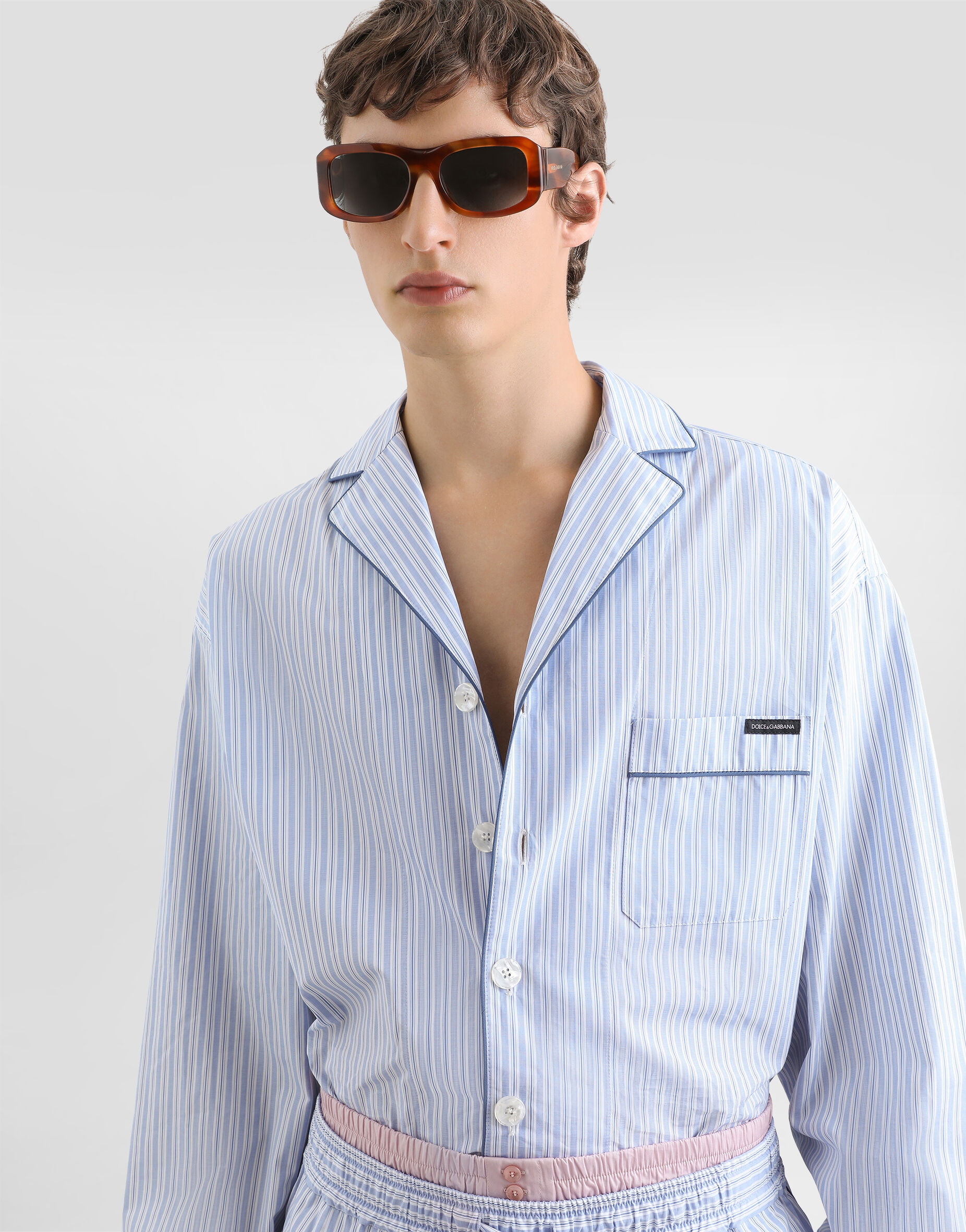 Striped poplin vanity shirt in Multicolor for Men | Dolce&Gabbana® US