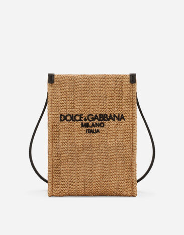 Dolce & Gabbana حقيبة تسوق صغيرة من قش منسوج بيج BM3025AN232