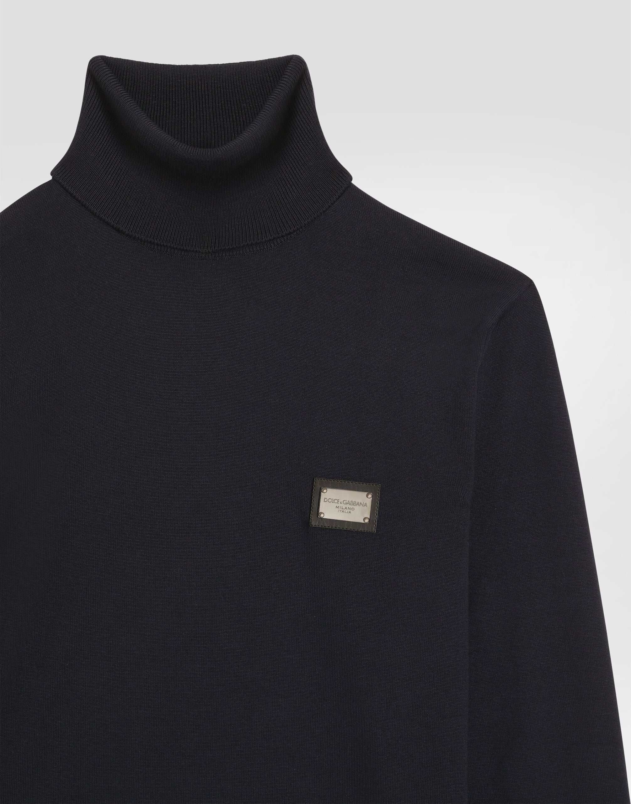 トップス DOLVE&GABBANA Wool turtle-neck sweater with branded tag in Blue for Men