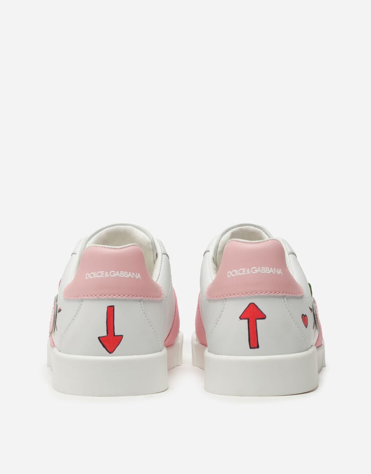 Dolce & Gabbana Portofino light sneakers in calfskin with embroidery MULTICOLORED D10937AH813