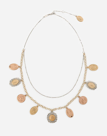 Dolce & Gabbana Sicily necklace in yellow, red and white 18kt gold with medals Gold WADC2GW0001