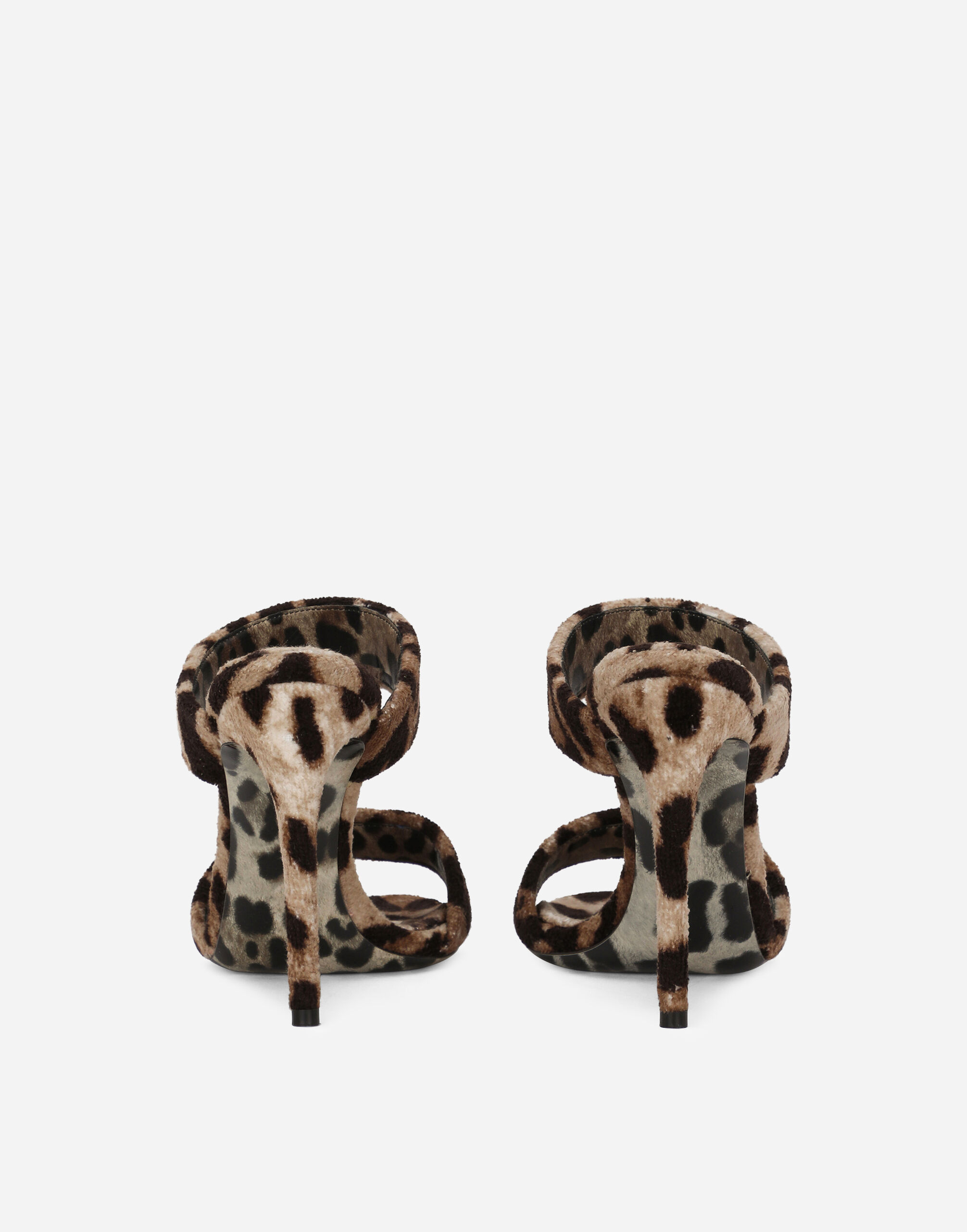 KIM DOLCE GABBANA Leopard print terrycloth sandals in Animal Print