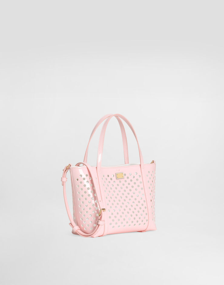 Dolce & Gabbana Сумка на плечо из перфорированной лакированной экокожи розовый EB0263AU214