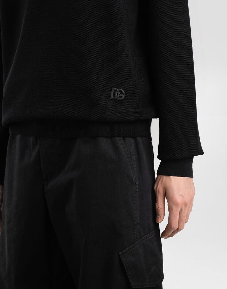 Dolce & Gabbana Crew neck wool pullover Black GXXADZJDVC0