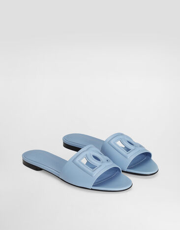 Dolce & Gabbana Calfskin sliders Light Blue CQ0436AY329