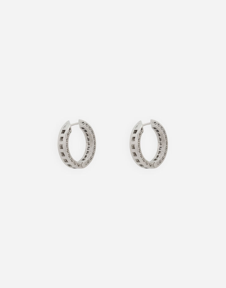 Dolce & Gabbana Boucles d’oreilles Easy Diamond en or blanc 18 ct avec diamants Blanc WEQA5GWDIA1
