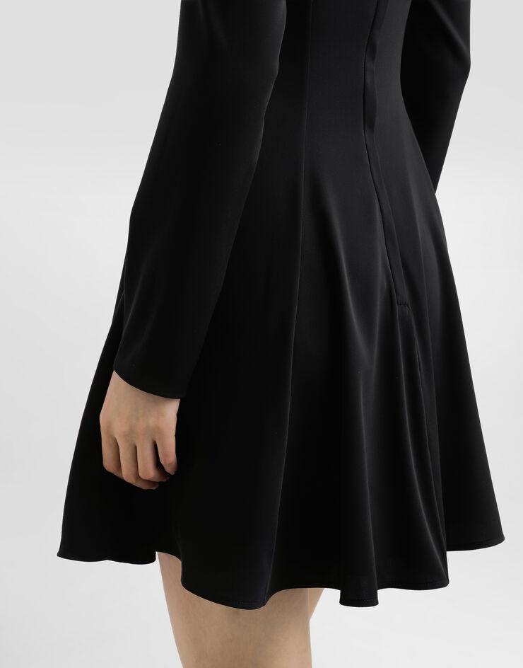 Dolce & Gabbana Godet line cady dress Black F6TYLTFUABF