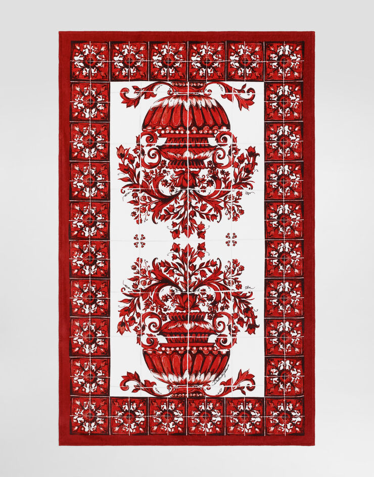 Dolce & Gabbana Majolica-print terry beach towel Multicolor M0A00TII7K8