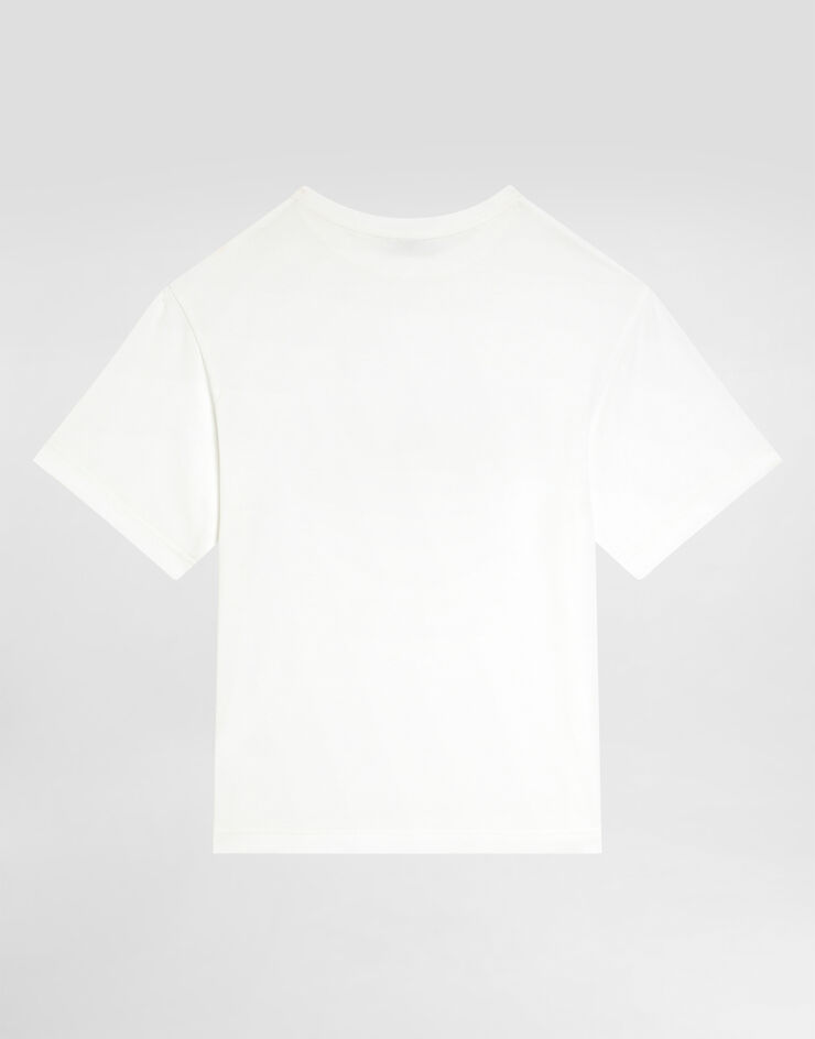 Dolce & Gabbana Jersey T-shirt with Dolce&Gabbana logo White L4JTHVG7OK2