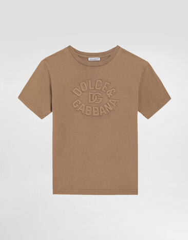 Dolce & Gabbana Jersey T-shirt with Dolce&Gabbana logo Blue L4JTHVII7FT