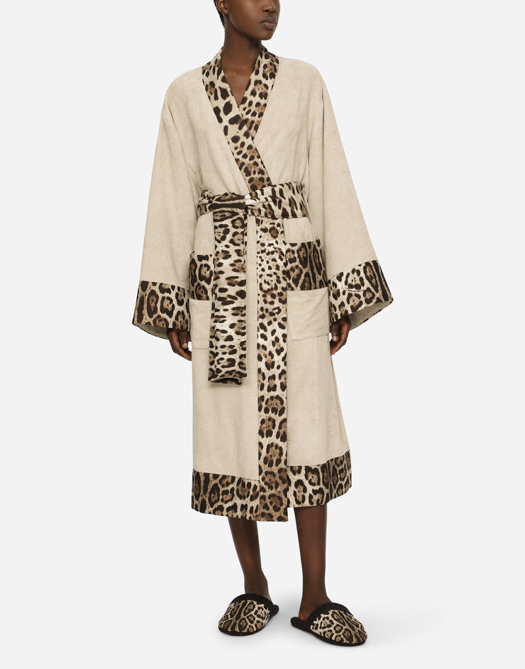 Dolce & Gabbana Cotton Terry Bathrobe Multicolor TCF010TCAGO