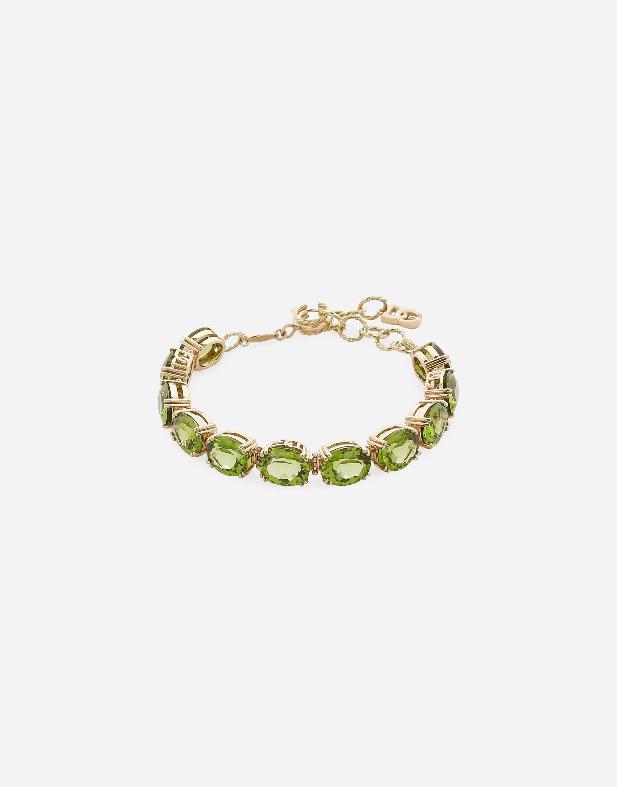 Dolce & Gabbana Bracciale Anna in oro giallo 18Kt e peridoti Bianco WBQA1GWTSQS