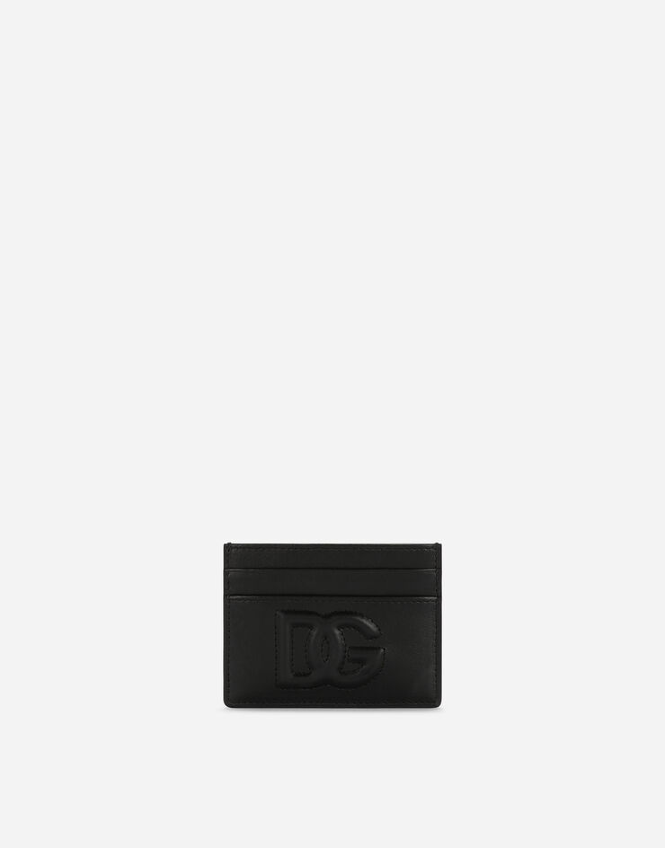 Dolce & Gabbana Portacarte DG Logo in pelle di vitello Nero BI0330AG081