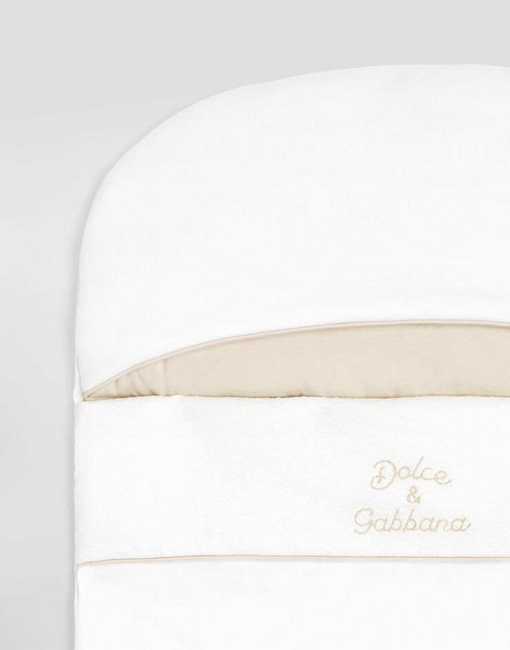 Dolce & Gabbana Interlock and linen baby nest with embroidery Dolce & Gabbana Interlock and linen baby nest with embroidery White LNJAI7G7PUP