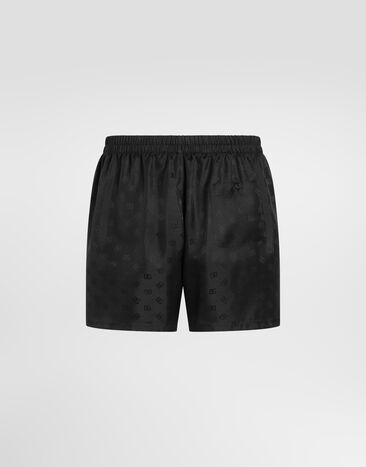 Dolce & Gabbana DG 로고 실크 자카드 복서 블랙 M3A12TFJ1JY