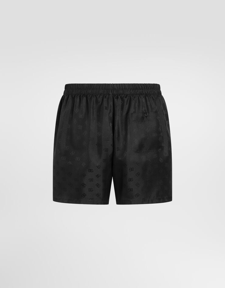 Dolce & Gabbana Boxer en soie jacquard à logo DG Dolce & Gabbana Boxer en soie jacquard à logo DG Noir M3A12TFJ1JY