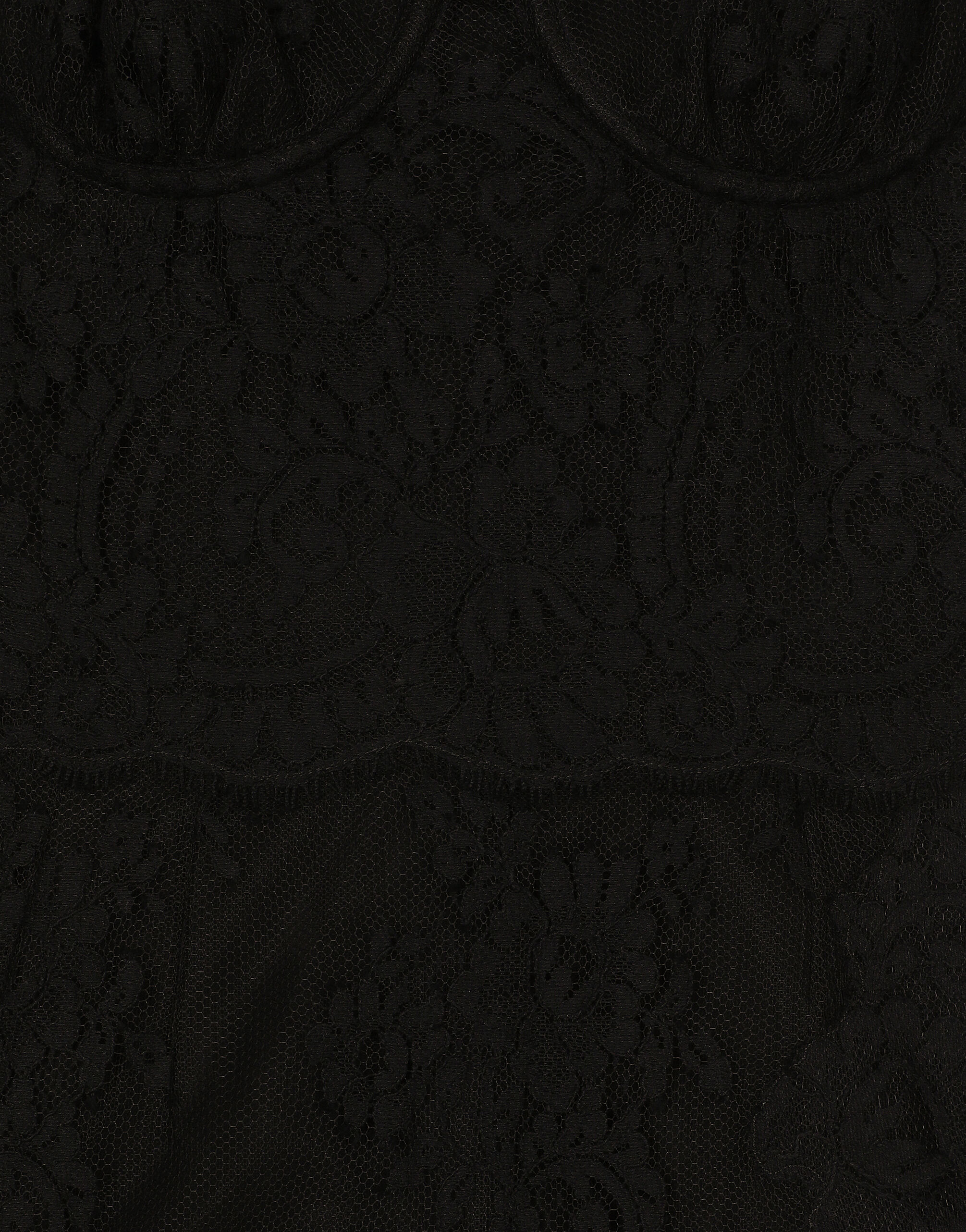 Lace calf-length slip dress in Black for Women | Dolce&Gabbana®