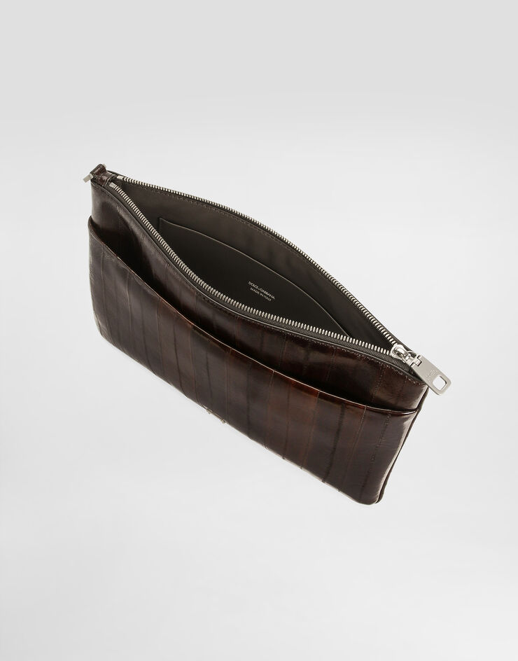 Dolce & Gabbana Eel leather necessaire Brown BP3294A8A53