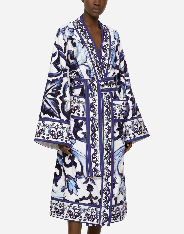 Dolce & Gabbana Terry Cotton Bath Robe Multicolor TCF010TCAGP